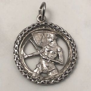 Sagittarius zodiac sterling silver vintage pendant bracelet charm